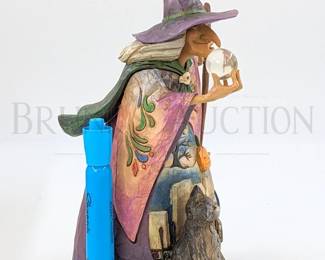 JIM SHORE WITCH W/ CRYSTAL BALL "WHAT DO I SEE?" 2007 8.5" (IN OR...