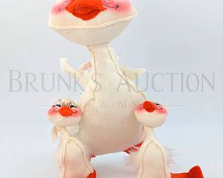 (3) LARGE - VINTAGE ANNALEE WHITE DUCK & DUCKLINGS U.S.A. 1971 H...