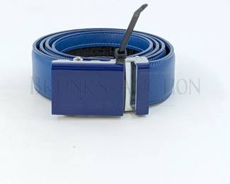FALARI RATCHET MENS DRESS BELT, BLUE 51" ADJUSTABLE - LEATHER...
