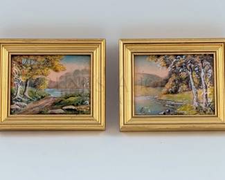 (X2) LIMOGES ENAMEL PAINTINGS, FRAMED SIGNED - "A. DUNCAN"? "L...