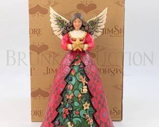 JIM SHORE CHRISTMAS TREE ANGEL "CHRISTMAS SPIRIT SHINES BRIGH...