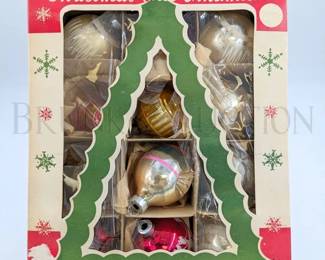 (12) VINTAGE CHRISTMAS ORNAMENTS HAND BLOWN GLASS...