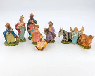 (9) PRESEPIO NATIVITY CHARACTERS MADE IN ITALY (1) BABY JESUS, 2''...