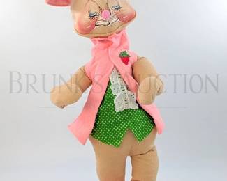LARGE - VINTAGE ANNALEE MOBILITEE BUNNY, GREEN HAT U.S...