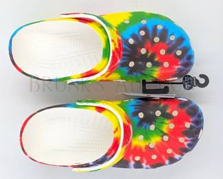 tiedye rainbow croc sandals crocs