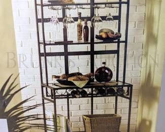 *NEW* - HD DESIGNS 72" BAKERS RACK W/ WINE BOTTLE & WINE GL...