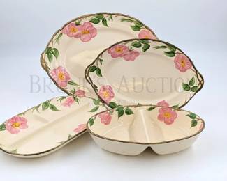 (4) FRANCISCAN SERVING PIECES, "DESERT ROSE" MADE IN ENGLAND...