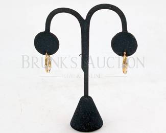 14K GOLD HORSESHOE EARRINGS, PIERCED