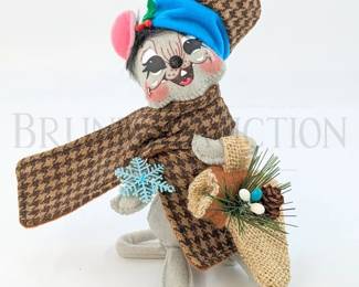 ANNALEE MOBILITEE MOUSE, SNOWFLAKE USA 2015 7" "WOODL...