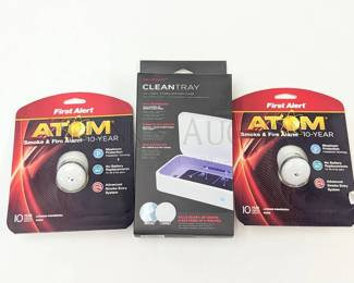 *NEW* (2) SMOKE/FIRE ALARM, (1) STERILIZING TRAY NEW IN BOX - N...