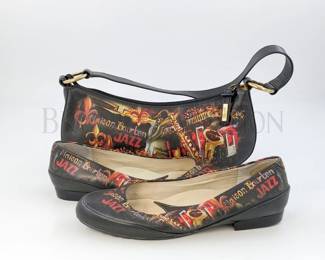 ICON LEATHER PURSE & MATCHING FLATS, W/ DUST BAG ICON LEATH...