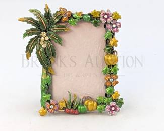 RUCINNI ENAMEL PICTURE FRAME ENAMEL & SWAROVSKI CRYSTALS...