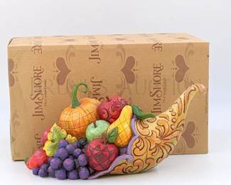 JIM SHORE CORNUCOPIA "HORN OF PLENTY" 2007 10" LONG (IN ORIGI...