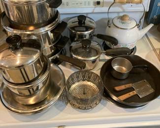 Revere Ware Pots & Pans, Assortment of Pans