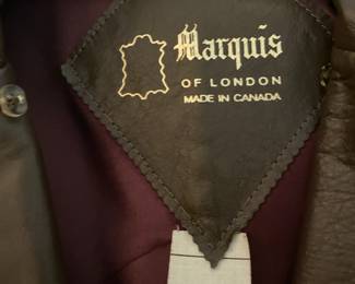 Marquis of London Brown Leather Trench Coat