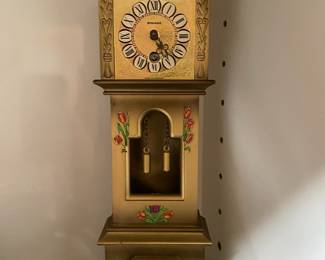 Tempus Fugit Miniature Gold Toned Grandfather Clock