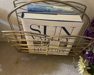 Mid Century Brass Magazine Rack