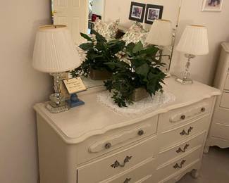 White French Provincial Low Boy Dresser