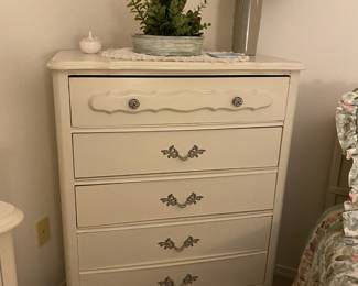 White French Provincial High Boy Dresser