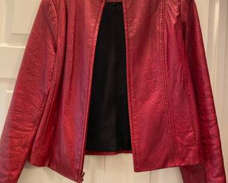 1990s Underground Red Leather Jacket - Size Medium