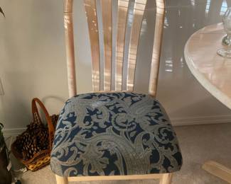 Black/Gray Paisley Upholstered Dining Chairs