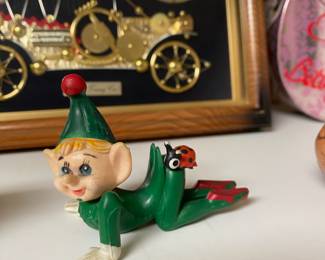 Green Rubber Pixie with Lady Bug