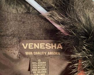 Venesha Black Angora Jacket - Size Small