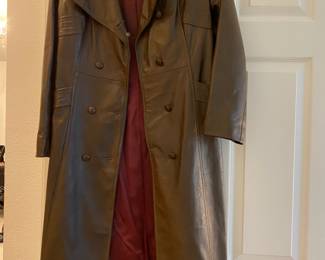 Marquis of London Brown Leather Trench Coat