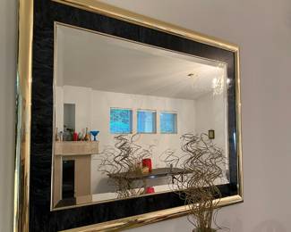 Brass Tone/Black Large Mirror