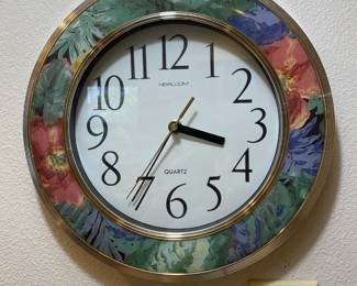 1980's Floral Style Heirloom Wall Clock