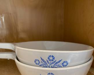 PYREX Corning Blue Cornflower 1 & 1.5-Qt Saucepans