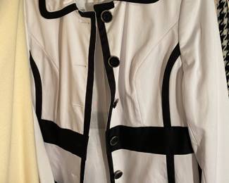 Alfani Black & White Trench Coat - Size 6P