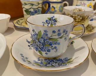 Royal Windsor Cup & Saucer - Blue Forget-Me-Nots Design