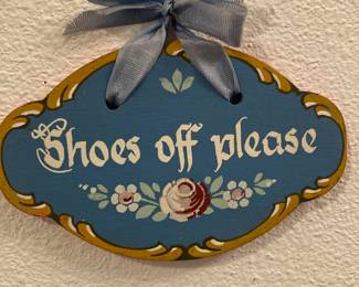 "Shoes Off Please" Dutch Style Sign