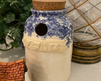 M&M's Blue/White Pottery Canister