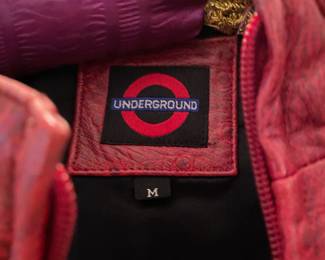 1990s Underground Red Leather Jacket - Size Medium