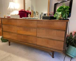 Mid Century Modern Walnut Lowboy Dresser