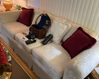 White/Floral Upholstered Couch