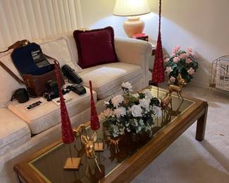 Oak Coffee Table with Glass Top