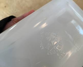 Fire King Milk Glass Loaf Pan - Star Flame Design #441