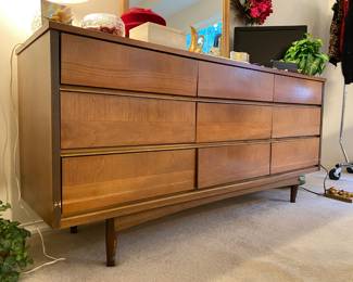 Mid Century Modern Walnut Lowboy Dresser