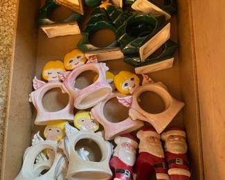 Assortment of Christmas Themed Napkin Rings