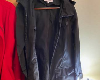Calvin Klein Black Rain Coat - Size Large