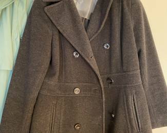 Kennith Cole Gray Double Breasted Pea Coat - Women's Size 14