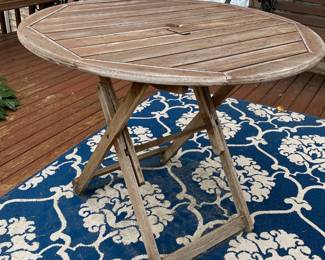 Round Wood Patio Bistro Table