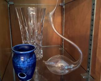 Blown Glass Swan Vase