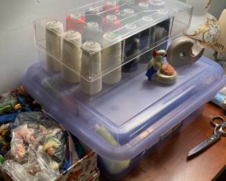 Assortment of Sewing Materials and Thread