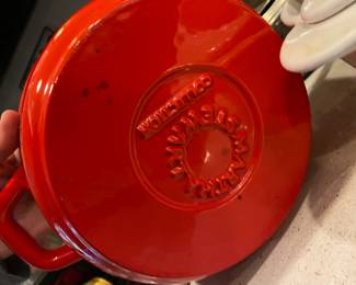 Martha Stewart Collection Red Enameled Cast Iron Dutch Oven 