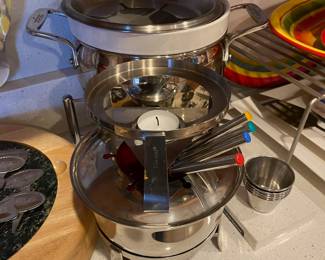 Chantal Stainless Steel Fondue Pot and Stand