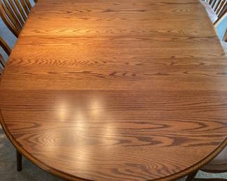 Oak Amish Dining Room Table with 8 Chairs